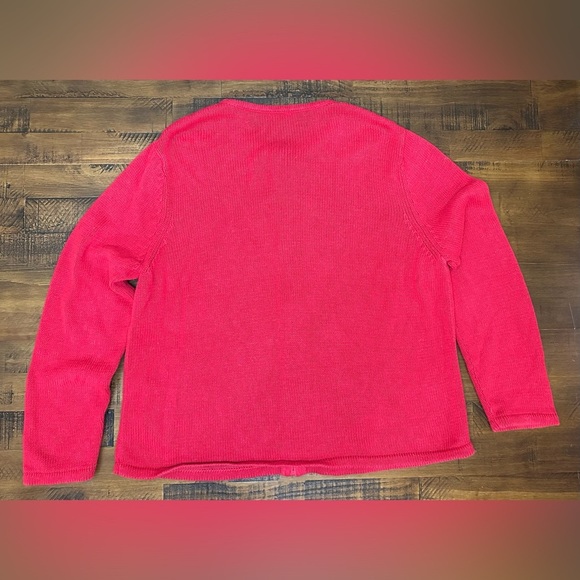 Disney Winnie The Pooh Embroidered Snowy Winter Cardigan Sweater Sz Large Vtg - Picture 5 of 5